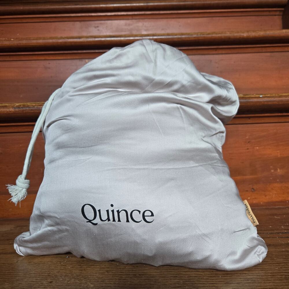New Quince Organic Bamboo Visose Queen Fitted & Flat Sheet Light Grey NO SHAMS